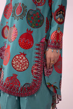 Teal Pomegranate Garden 3-Piece Suit
