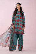 Teal Pomegranate Garden 3-Piece Suit