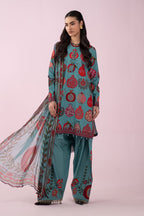 Teal Pomegranate Garden 3-Piece Suit