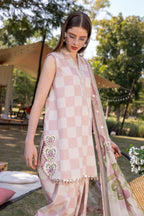 Blush Check Embellished 3-Piece Suit