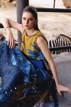 Mustard Palm Print 3-Piece Suit