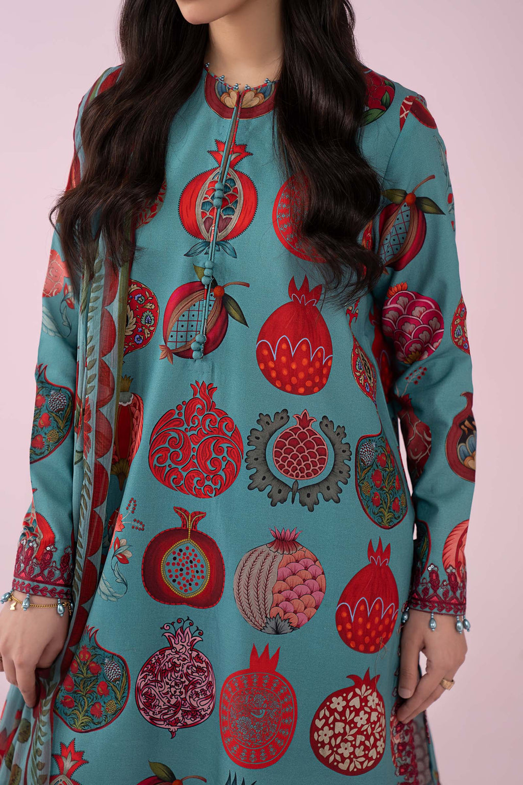 Teal Pomegranate Garden 3-Piece Suit