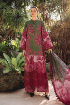 Olive Palm Print 3-Piece Suit