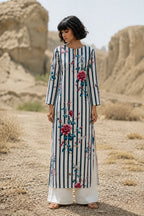 Rose Garden Stripe Long Kurta