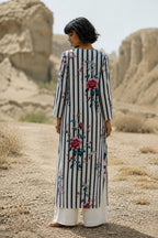 Rose Garden Stripe Long Kurta