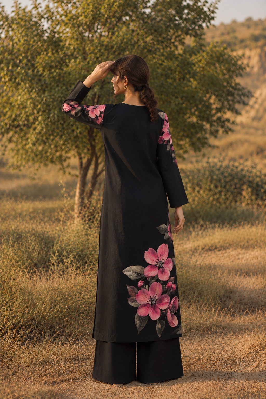 Midnight Blossom Long Top