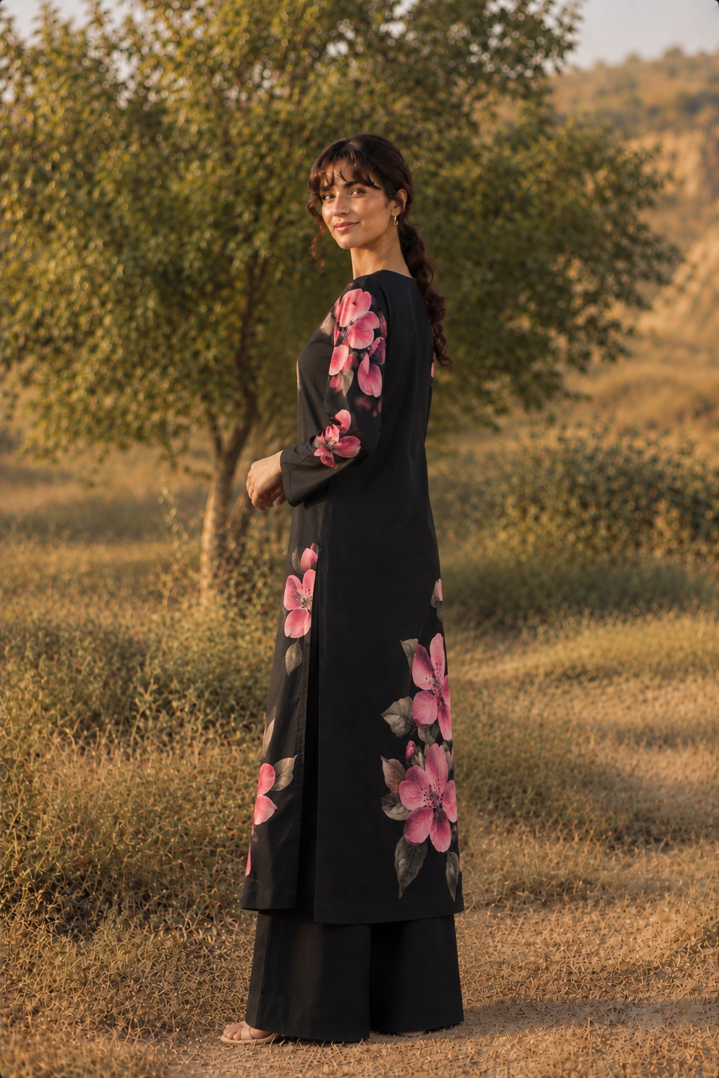 Midnight Blossom Long Top